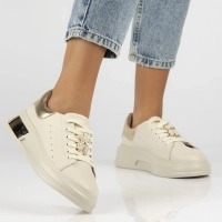 Skórzane sneakersy Filippo DP6807/25 BE beżowe