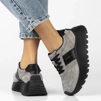 Skórzane sneakersy Filippo DP6785/26 GR szare