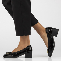 Skórzane czółenka Filippo DP6960/25 BK czarne