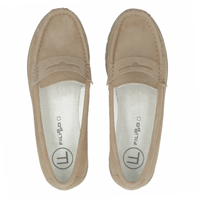 Leather loafers Filippo DP6045/24 BE beige