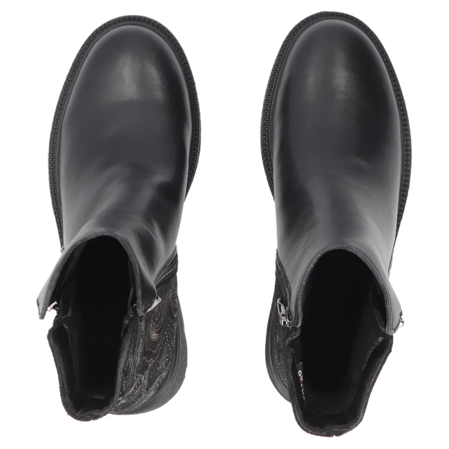 Leather wedge ankle boots Filippo DBT8058/26 BK MLT black