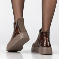 Leather platform ankle boots Filippo DBT8077/26 D BR brown