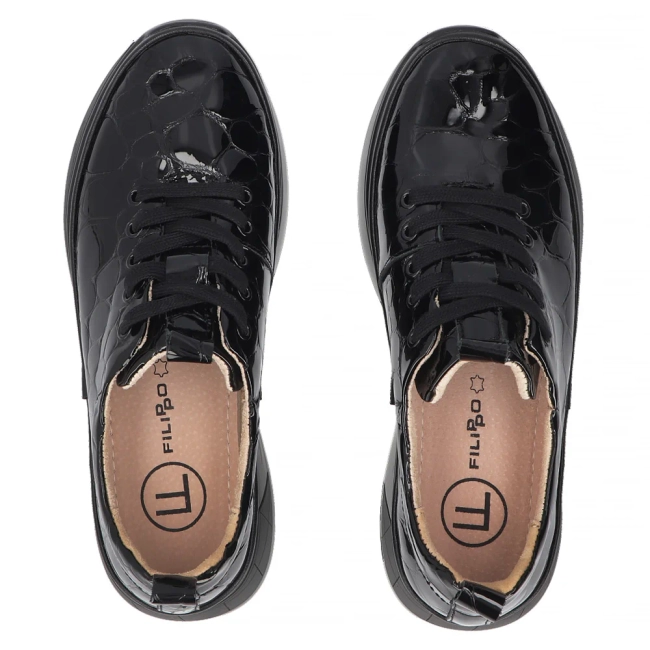 Skórzane sneakersy Filippo DP6427/26 BK CR czarne