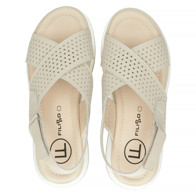 Leather sandals Filippo DS4414/23 BE beige