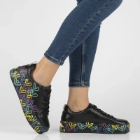 Skórzane półbuty na platformie Filippo DP3533/24 BK MLT czarne