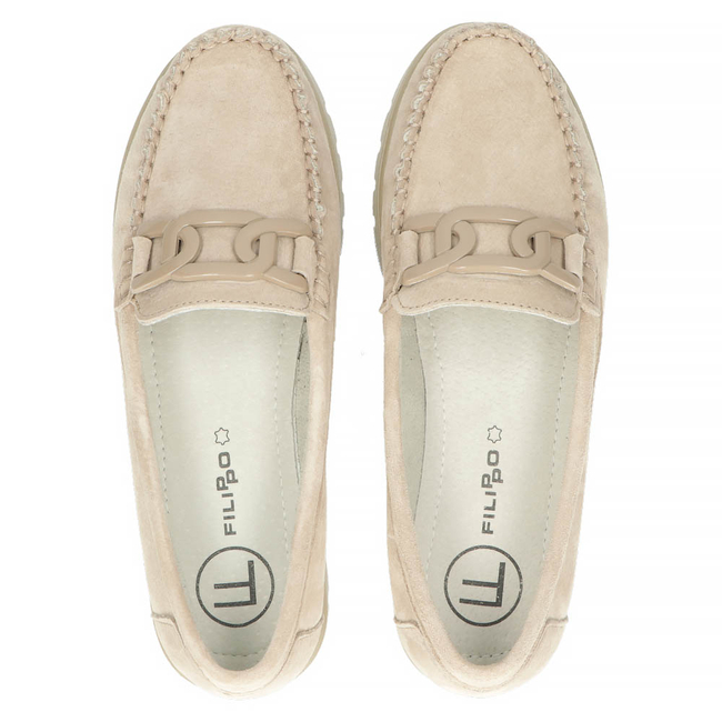 Leather loafers Filippo DP3334/23 BE beige