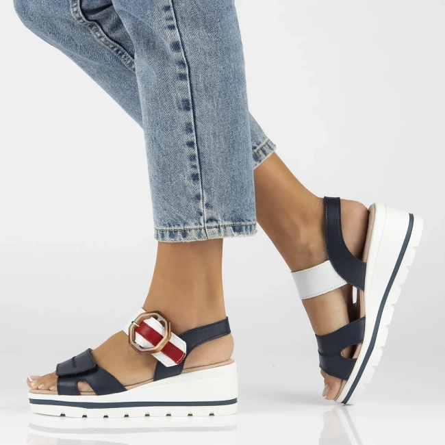 Leather sandals Filippo DS6151/24 NV navy