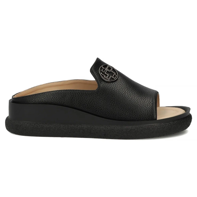 Skórzane klapki Filippo DK7758/26 BK czarne