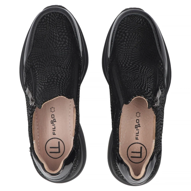 Leather shoes Filippo DP6473/25 BK PT black