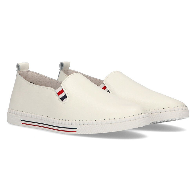 Skórzane półbuty FILIPPO DP066/21 WH białe