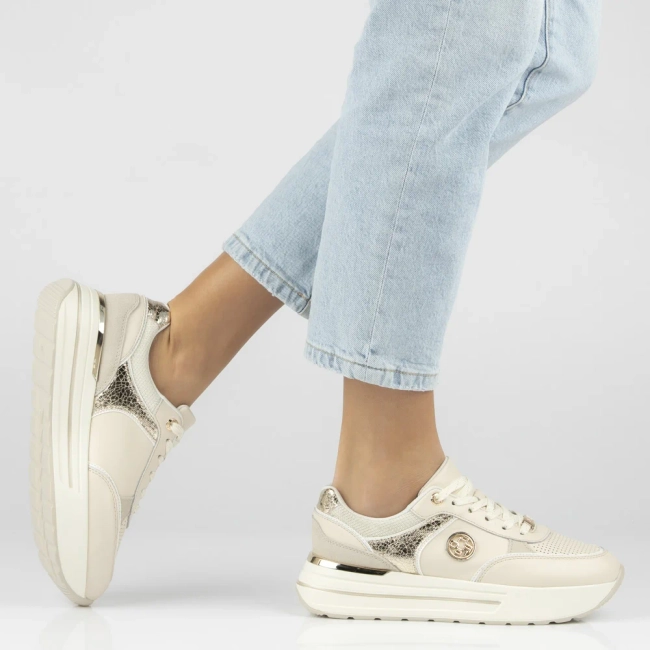 Skórzane sneakersy Filippo DP7773/26 BE beżowe
