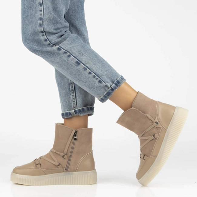 Leather ankle boots Filippo DBT7162/25 BE beige