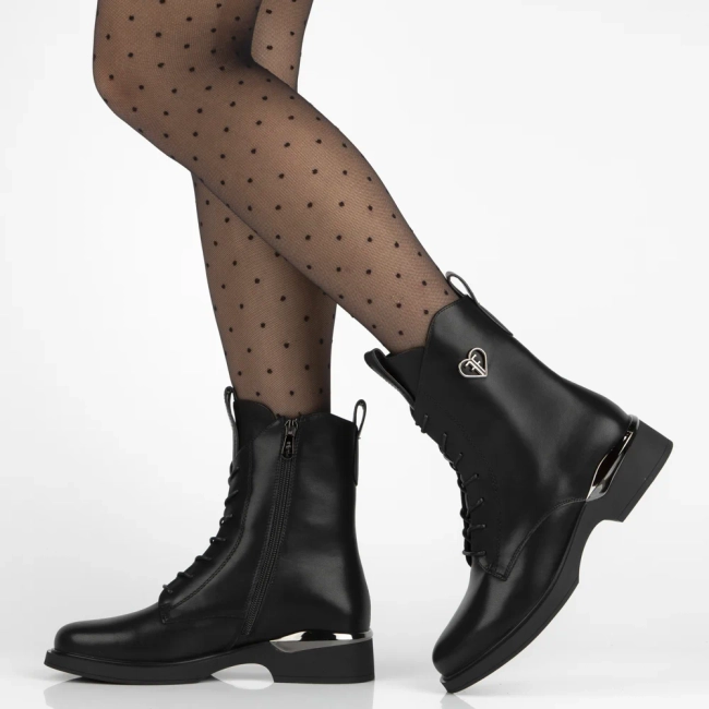 Leather ankle boots Filippo DBT7199/25 BK black