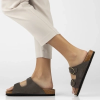 Leather flip-flops Filippo DK7061/25 TP taupe