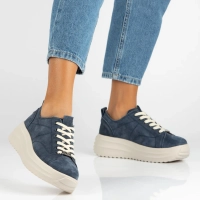 Skórzane sneakersy Filippo DP6795/26 NV granatowe