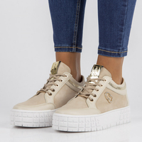 Skórzane sneakersy Filippo 149 beżowe