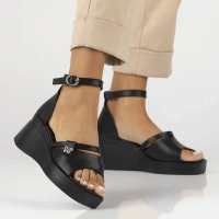 Leather sandals Filippo DS7029/25 BK black