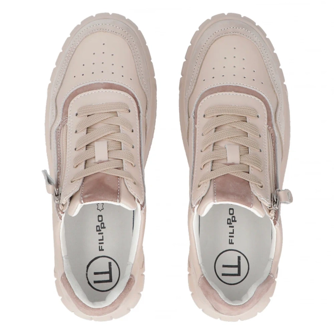 Skórzane sneakersy Filippo DP6862/25 BE beżowe