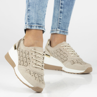 Skórzane sneakersy Filippo DP4669/23 BE beżowe