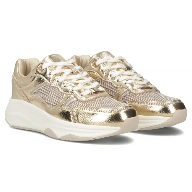 Skórzane sneakersy Filippo DP6723/25 GO złote