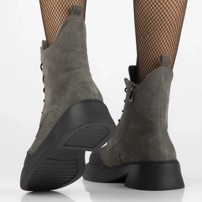 Leather ankle boots DBT6566/24 GR grey