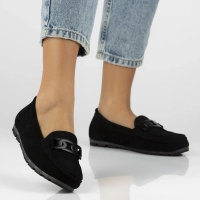 Skórzane mokasyny Filippo DP3630/25 BK czarne