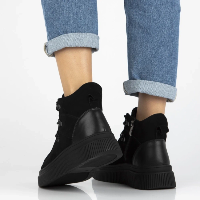 Leather ankle boots Filippo DBT7299/25 BK black