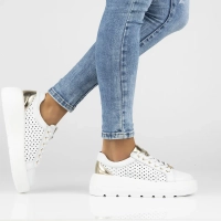 Skórzane sneakersy Filippo DP6866/25 WH białe