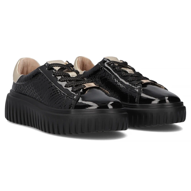 Leather sneakers Filippo DP7001/25 BK L black