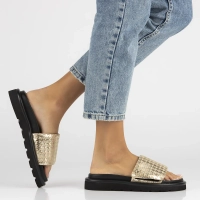 Leather flip-flops Filippo DK6150/24 GO gold