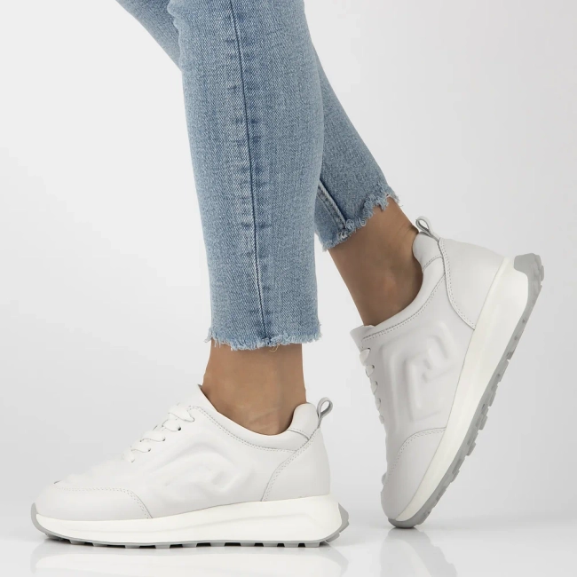 Leather sneakers Filippo DP6859/25 WH white
