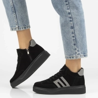 Skórzane sneakersy Filippo DP7425/25 BK czarne