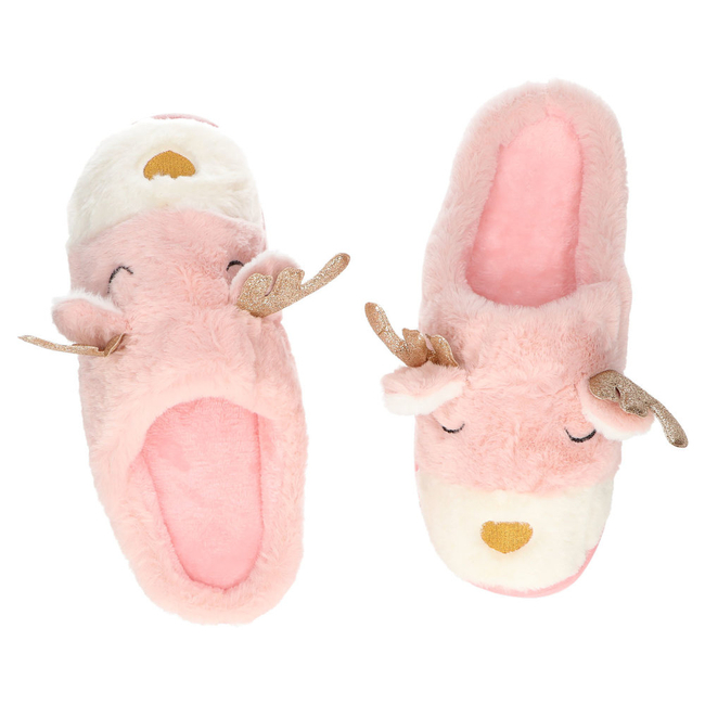 Slippers reindeer pink YL30
