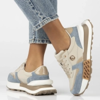 Skórzane sneakersy Filippo DP6733/25 BE BL beżowe