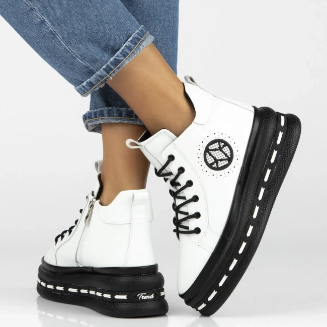 Leather ankle boots Filippo DBT7120/25 WH white