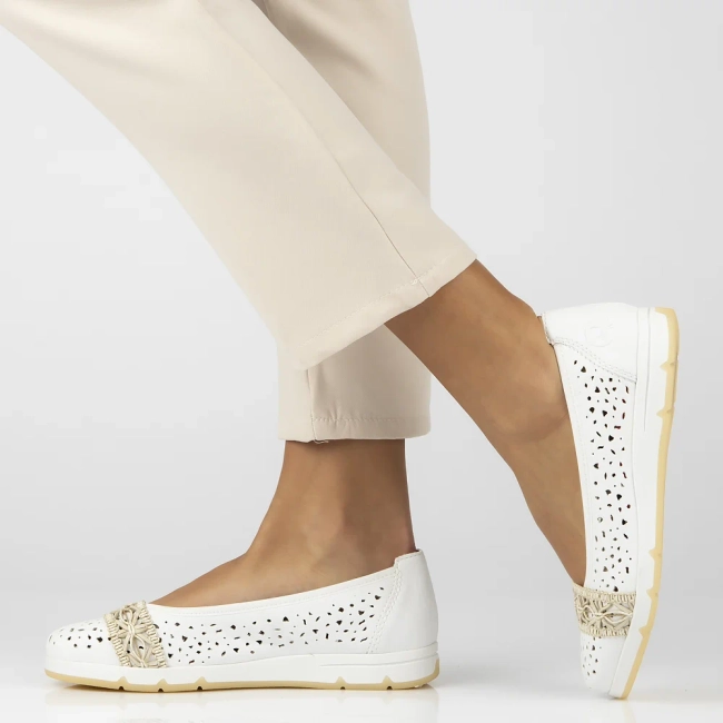 Baleriny Rieker L3062-80 białe