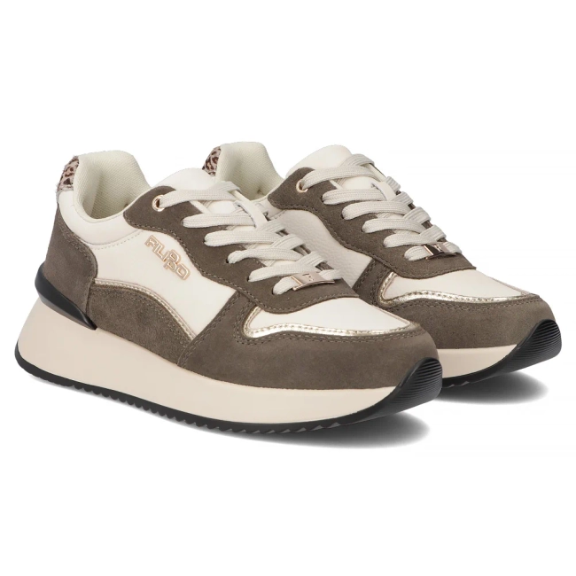 Leather sneakers Filippo DP7103/25 WH BR white brown