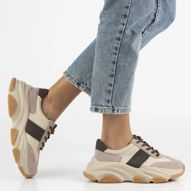 Skórzane sneakersy Filippo DP7113/25 BE beżowe