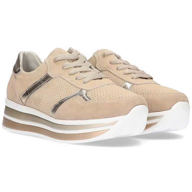 Skórzane Sneakersy Filippo DP2004/22 BE beżowe