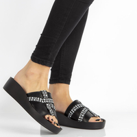 Skórzane klapki Filippo DK2061/21 BK czarne