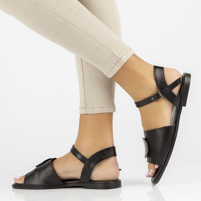 Leather sandals Filippo DS3900/22 BK black