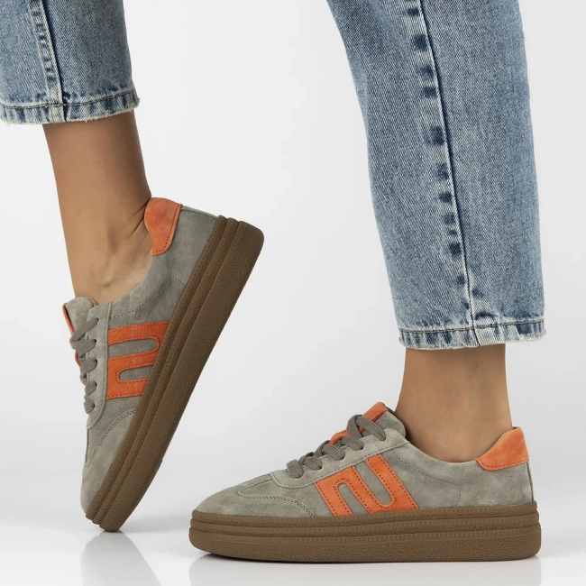 Skórzane sneakersy Filippo DP7114/25 KH szare