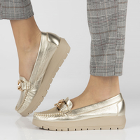 Skórzane mokasyny Filippo 10141 złote