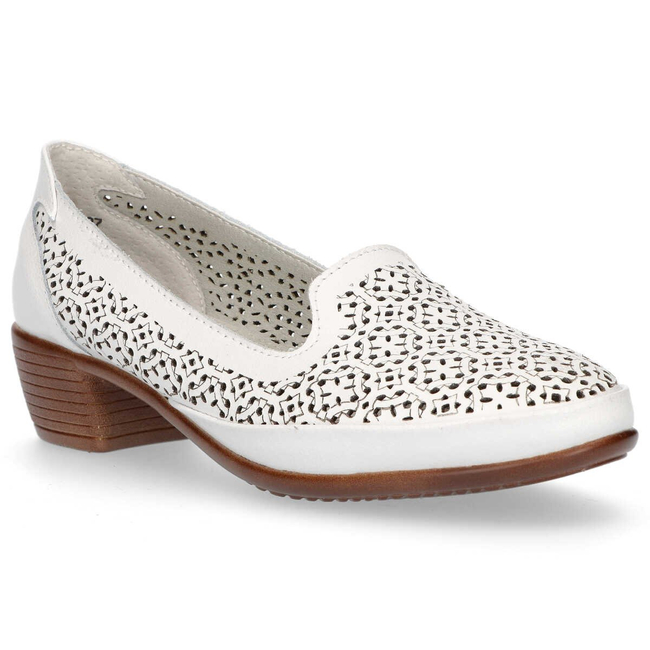 Skórzane półbuty Filippo DP1405/20 WH białe