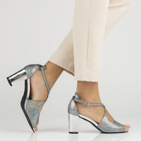 Sandały na słupku Filippo DS4632/23 SI srebrne