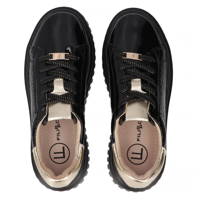 Leather sneakers Filippo DP7001/25 BK L black