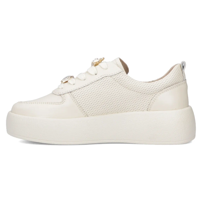 Skórzane sneakersy Filippo DP6784/25 BE beżowe