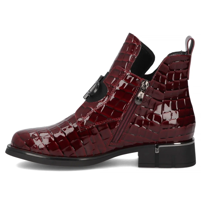 Leather ankle boots Filippo DBT7191/25 BG burgundy