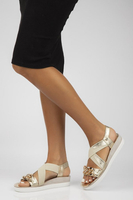 Leather sandals Filippo 109 beige-gold