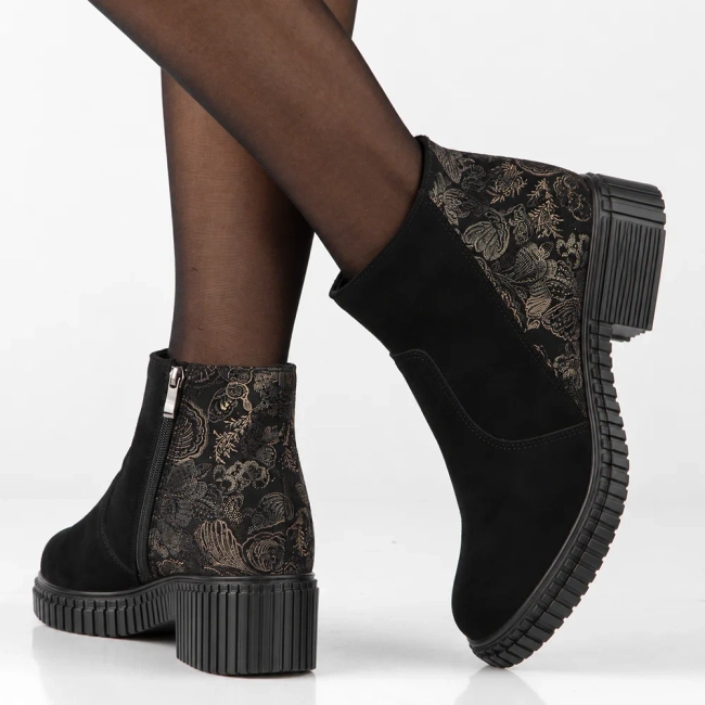 Leather heeled ankle boots Filippo DBT8068/26 BK MLT black
